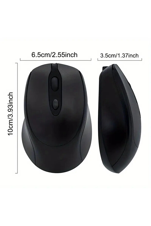 1200 DPI Şarjlı Bluetooth Kablosuz Mouse | Type-C Girişli, Sessiz, Siyah Wireless - 5