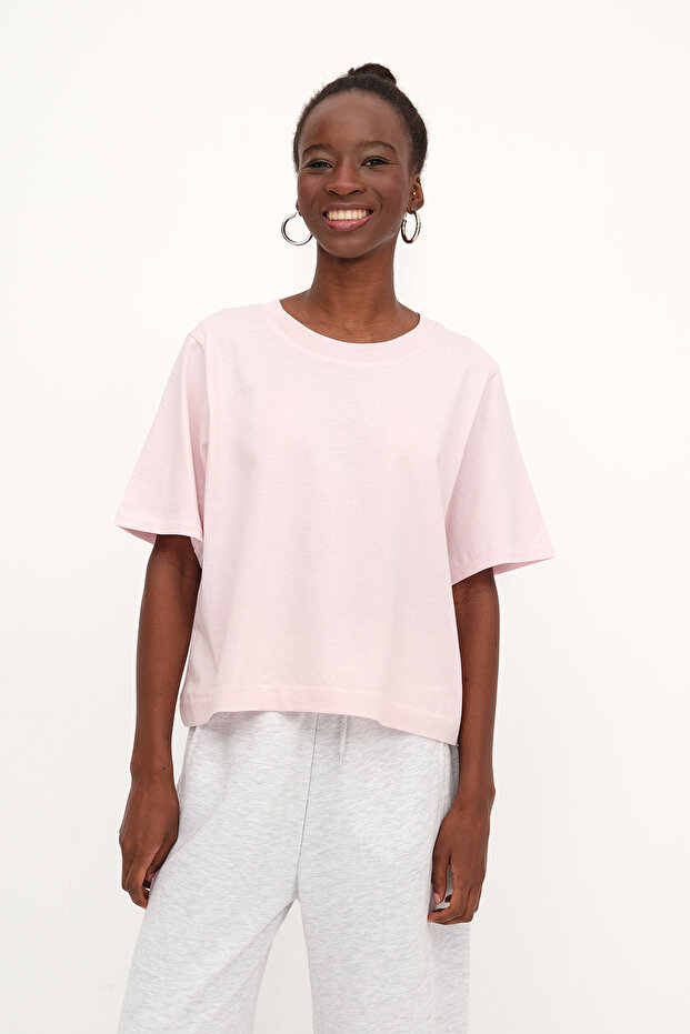 Bisiklet Yaka Basic T-shirt P1002-E8 - 2