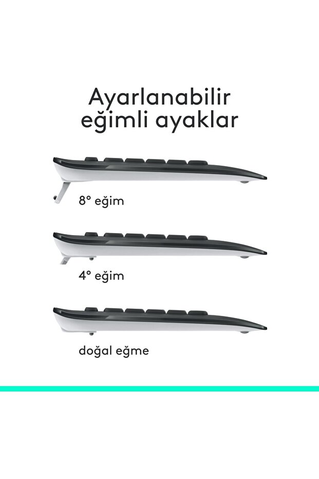 MK540 ADVANCED Kablosuz Türkçe Klavye Mouse Seti - Siyah - 8