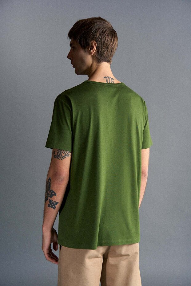 Basic Modal T-shirt - Haki - 5