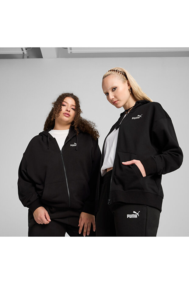 Ess Comfort Full-Zip Women's Black Tracksuit Top