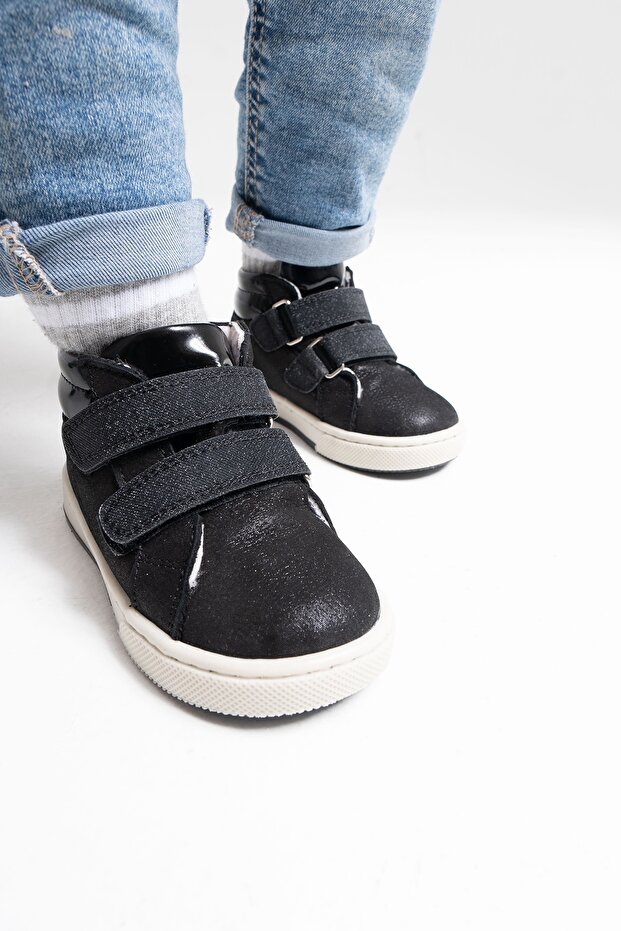 Kız Çocuk Siyah Hakiki Deri Suya Dayanıklı Anatomik İlk Adım Bot - 2