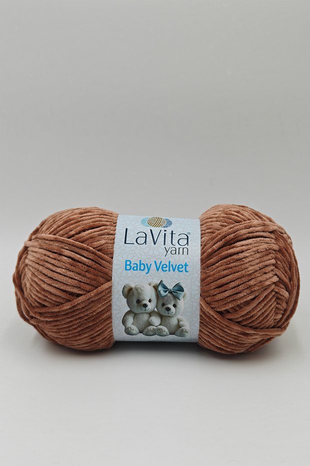 Baby Velvet Velvet Hand Knitting Yarn 100% Polyester 100Gr (7120 Camel Feather)