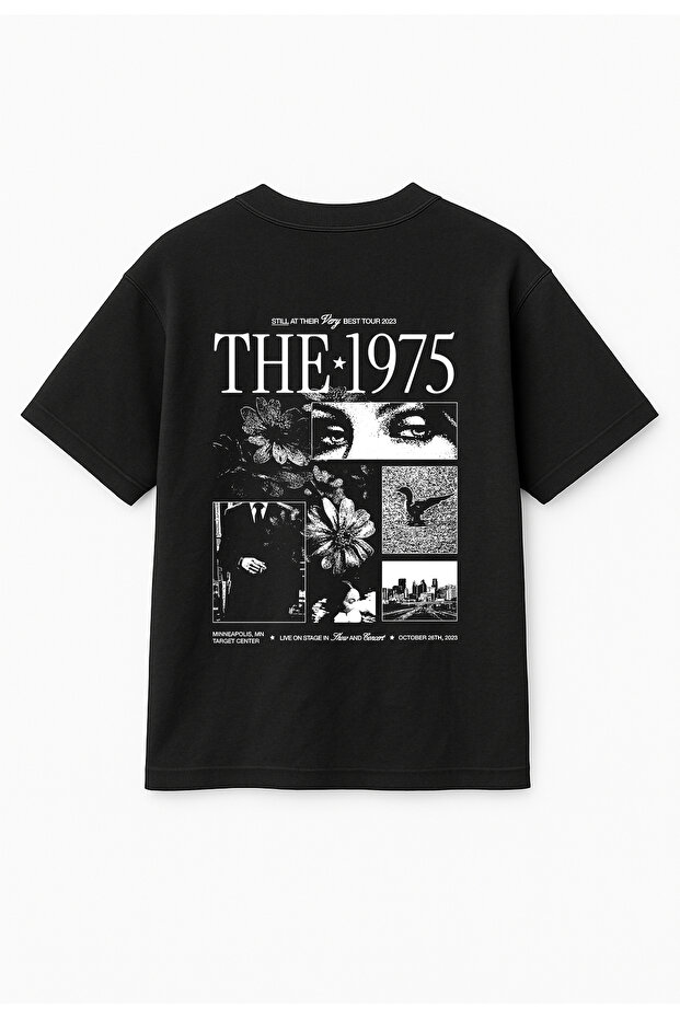 Oversize Black Unisex the 1975 Printed T-Shirt T-Shirt