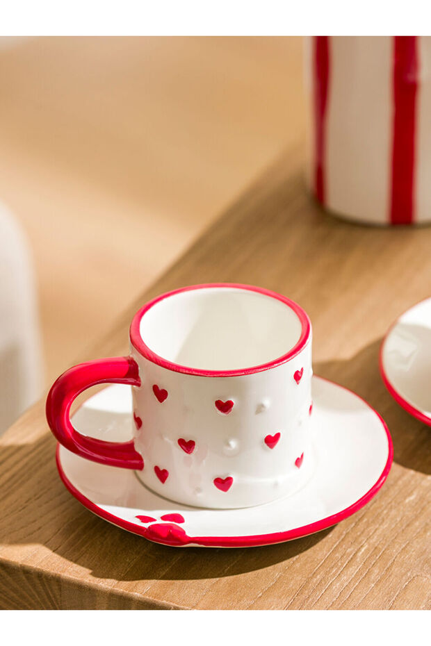 Sparkling Choices from Shining Store |   Heart Printed 2-Person Coffee Cup Set 110 ml - 3