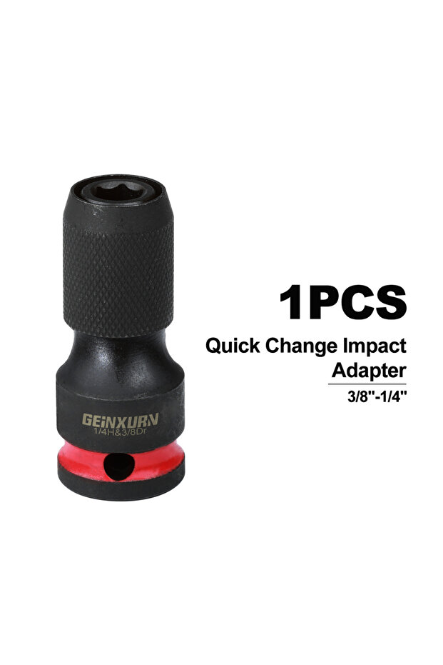 حامل رؤوس مفك براغي Geinxurn Impact مقاس 3/8 بوصة مربع إلى حامل سداسي سريع الفك مقاس 1/4 بوصة