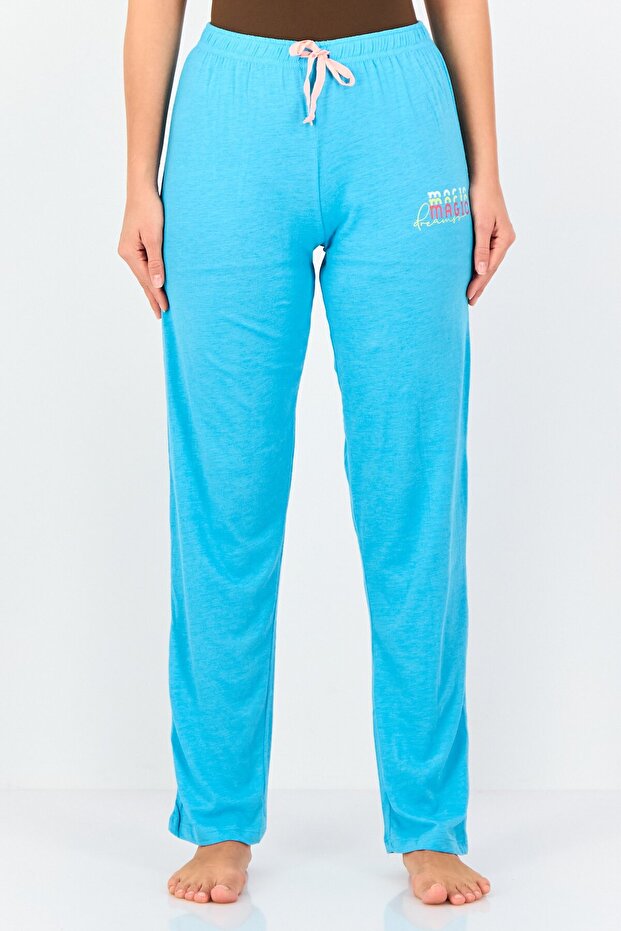 By Rosaline Women Graphic Print Pyjama Pants, Turquoise