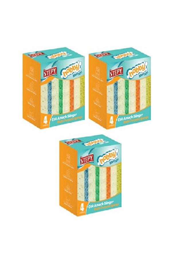 Multi-Purpose Coral Sponge Flat 4 Pieces X 3 Pack