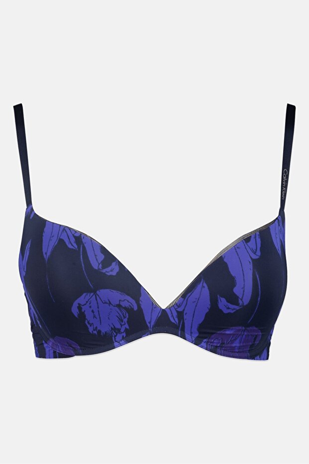 Women Floral Non Wired Padded Push Up Bra, Multicolor