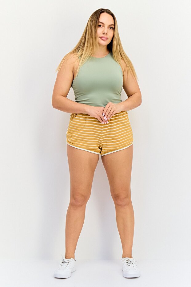 شورت نسائي مخطط أساسي، متعدد الألوان - 4