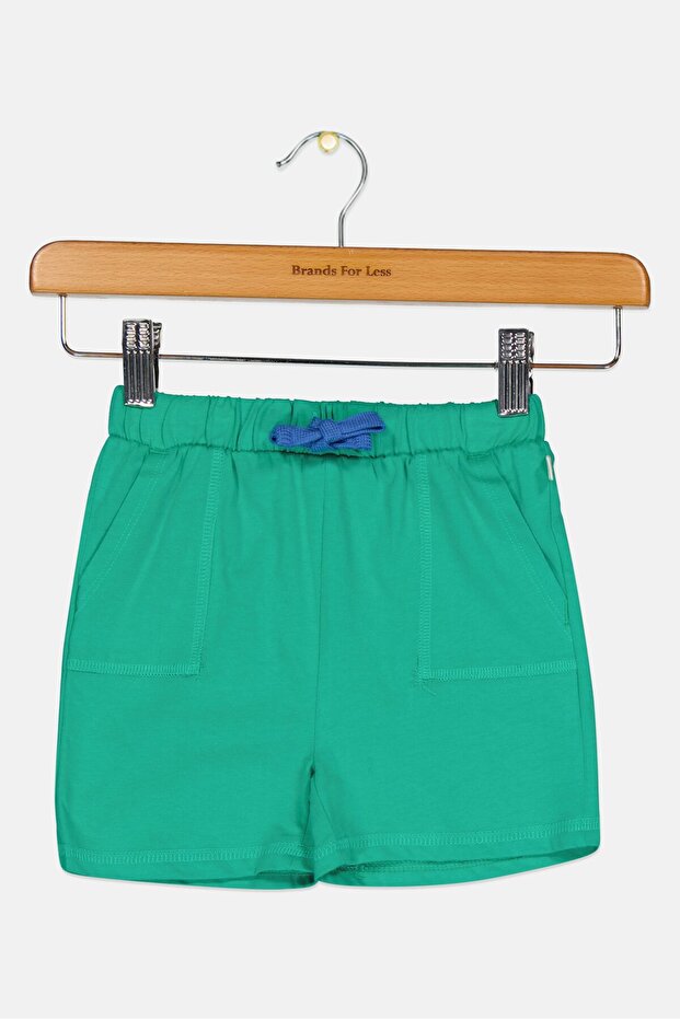 Toddlers Boy Solid Basic Shorts, Green - 3