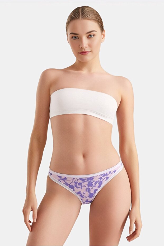 Women Allover Print Bikini Bottom, Multicolor