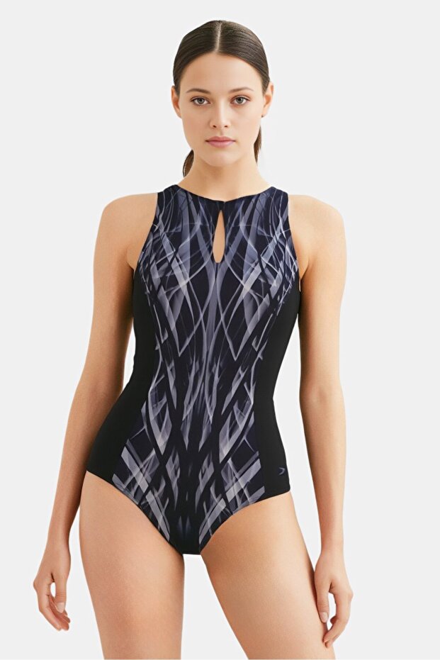 Women Graphic Print Non Padded One Piece, Multicolor