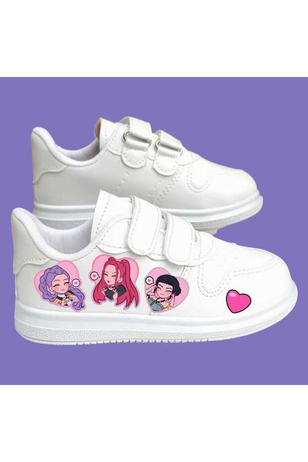 KBOB HENTtrix Red Girls Printed White Pink Girls' Sports Shoes and Sneakers