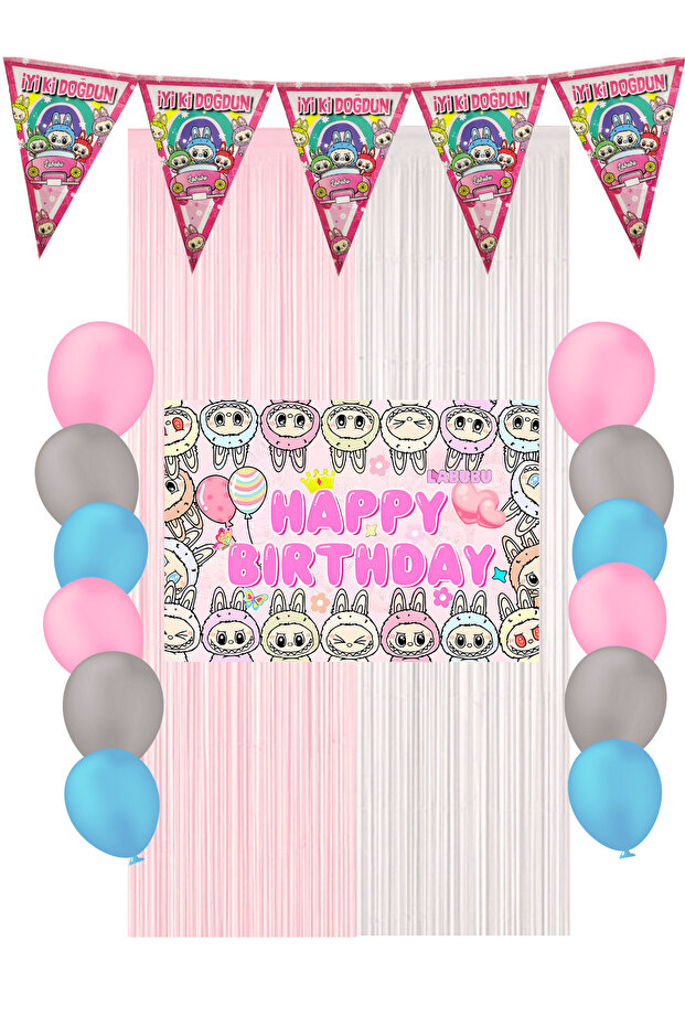 Labubu Birthday Party Supplies Ornaments Mixxi Set