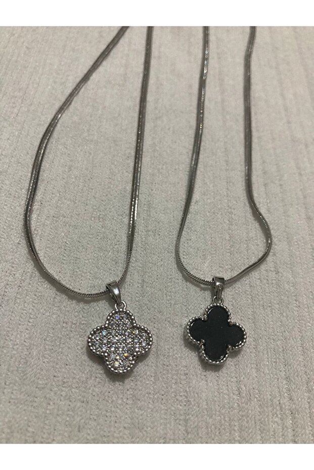 Çift yönlü yonca kolye - 4