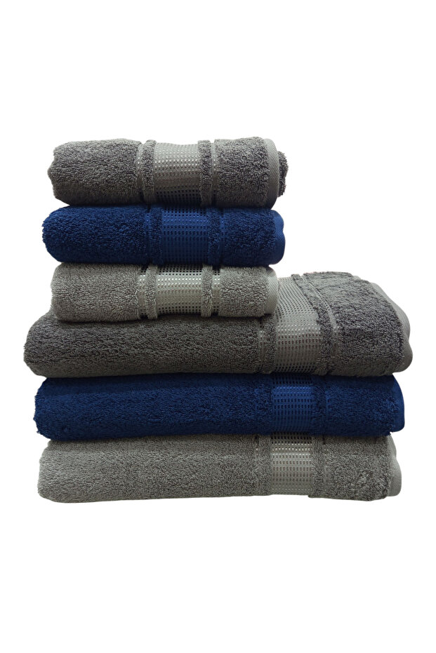 6-Piece Towel Set (3 Pieces 90X150 cm Bath Towels + 3 Pieces 50X90 cm Head Towels)