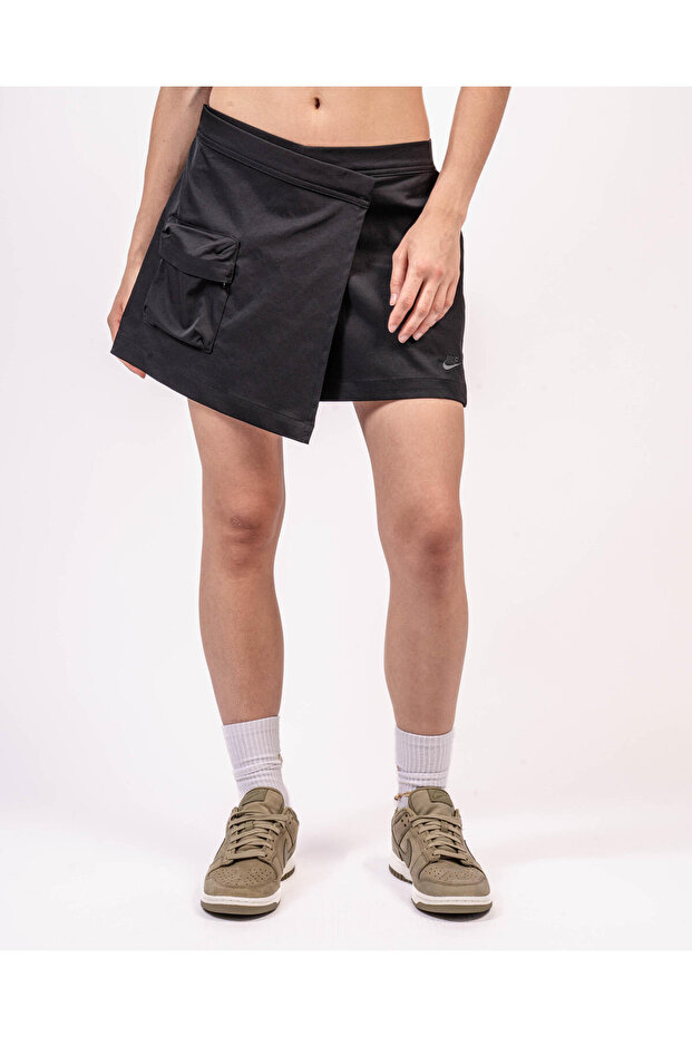 tech pack kadın siyah yüksek bel şort etek - esnek bel spor ve günlük giyim - dv8491-010 - 7