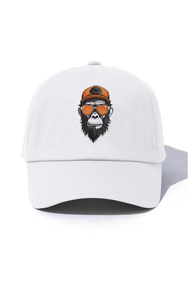 قبعة بطبعة غوريلا مع مشبك - 1