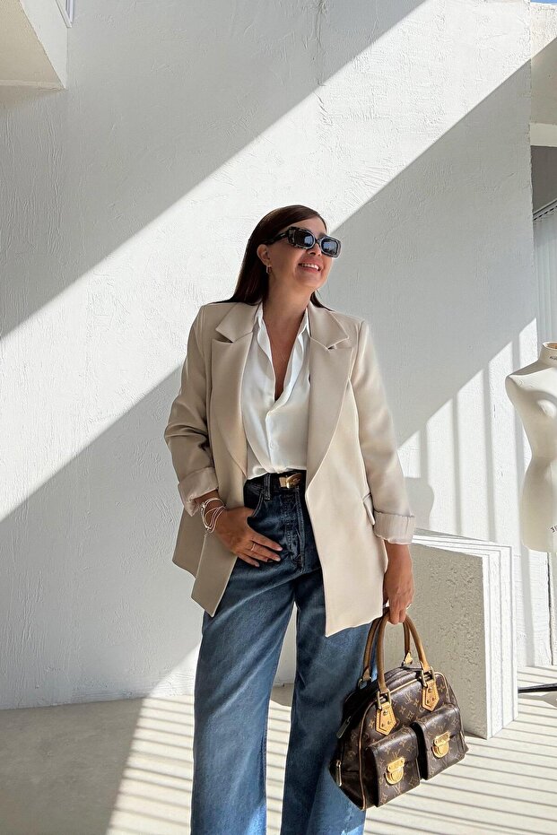 Stone Daldiwon Lined Blazer Jacket - 5