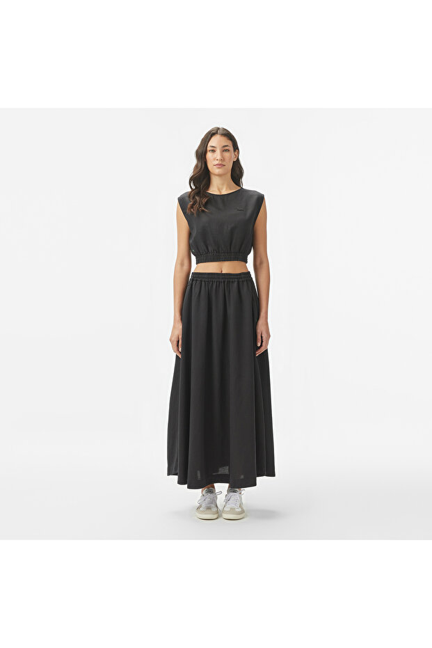 Kadın Regular Fit Kolsuz Bisiklet Yaka Siyah Bluz - 3