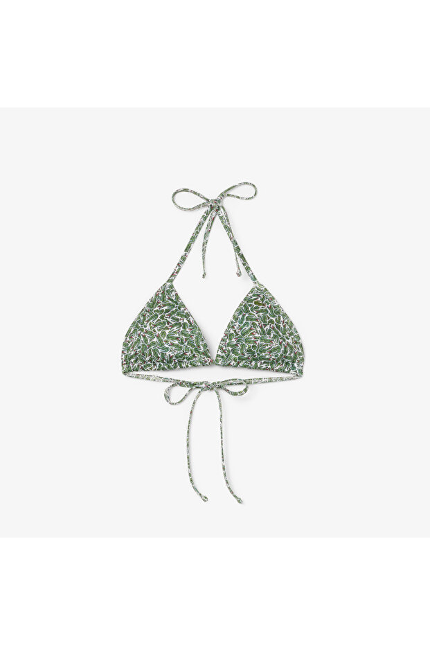 Kadın Baskılı Yeşil Bikini Üstü - 4