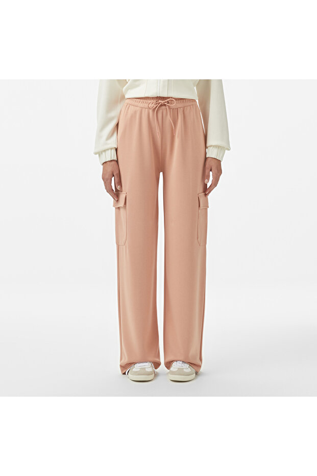 Kadın Relaxed Fit Pembe Eşofman Altı - 3