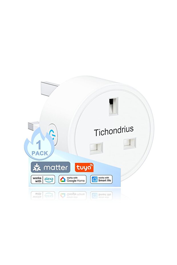 Tichondrius Matter Smart Plug, Smart Socket, Wi-Fi Plug Work with Alexa, Apple HomeKit, Google Compa