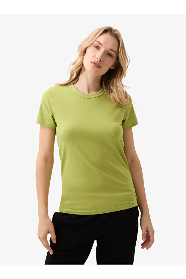 Kadın T-Shirt 60585 - Yeşil - 2