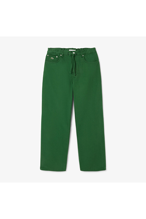 Kadın Wide Leg Denim Yeşil Pantolon - 4