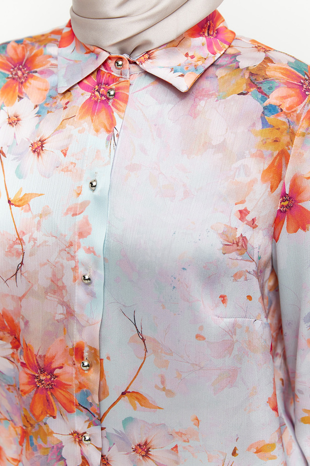 Çiçekli Uzun Tunik - 5