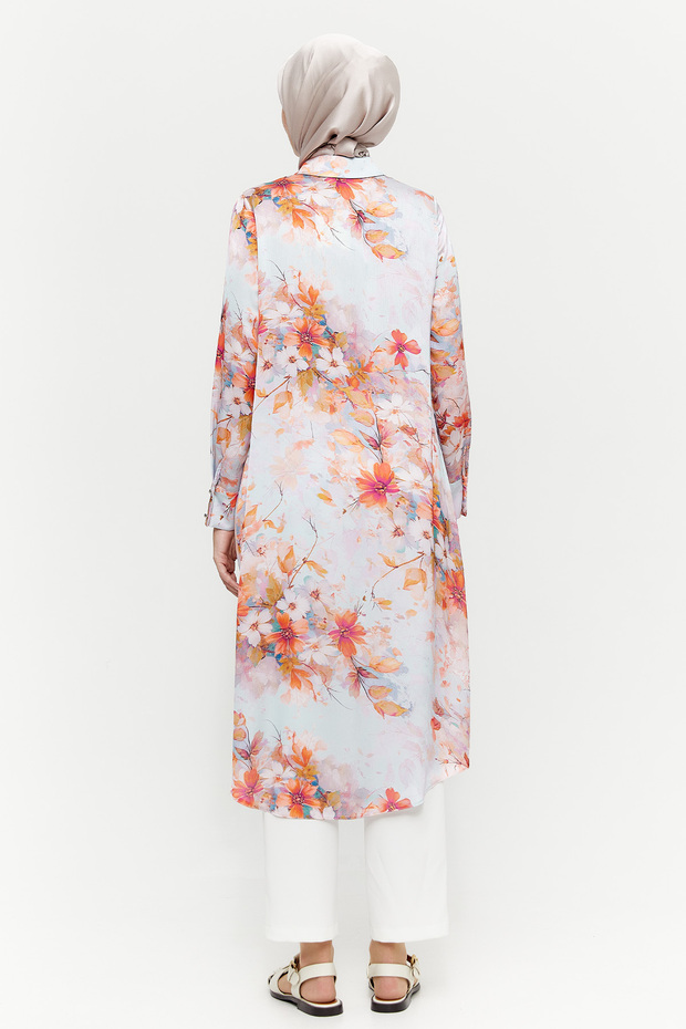Çiçekli Uzun Tunik - 6