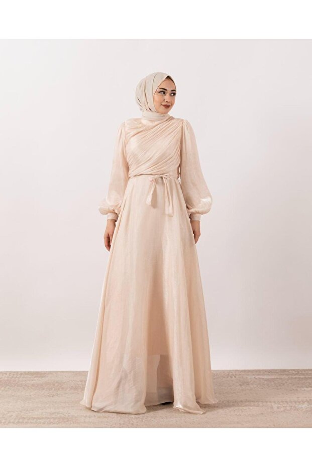 3023 GÖĞÜS DRAPE ELBİSE - 7