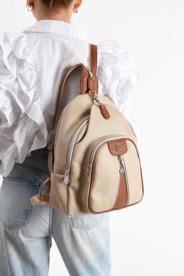 Soft Leather Multi-Useful Multi-Compartment Backpack Suitable for Daily Use 728 - 3