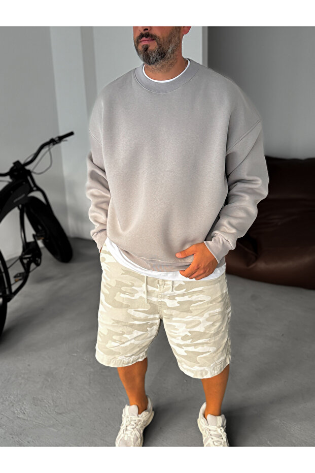 Gri Basic Sweatshirt JJ-81 - 5