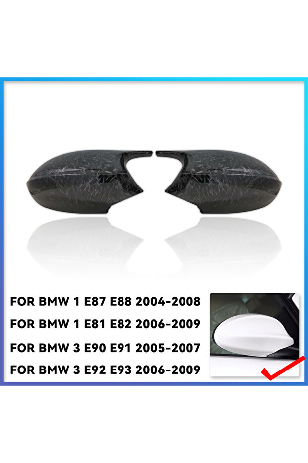 غطاء مرآة جانبية بتصميم كربون مزيف مناسب لسيارات BMW E90 E91 2005-2011 E92 E93