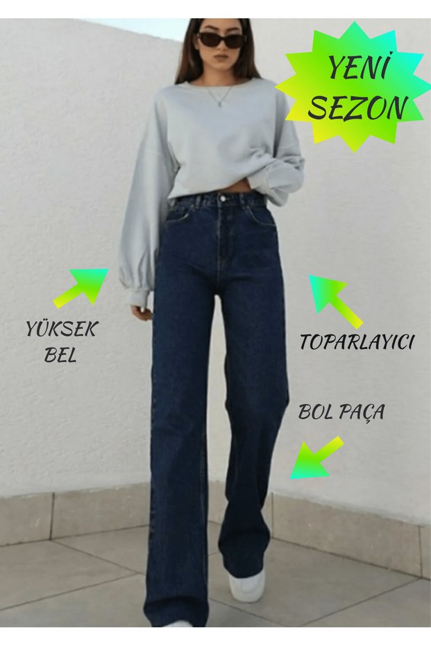 ^^Must-Haves^^New Season Women's High-Waist Wide Leg Palazzo Jean Pants