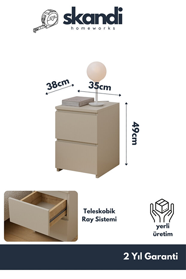 Fly komodin Krem - 4
