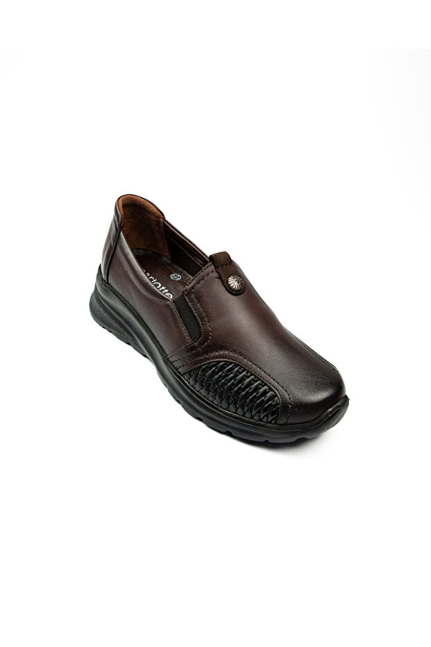 042 Brown Leather Casual Women's Shoes