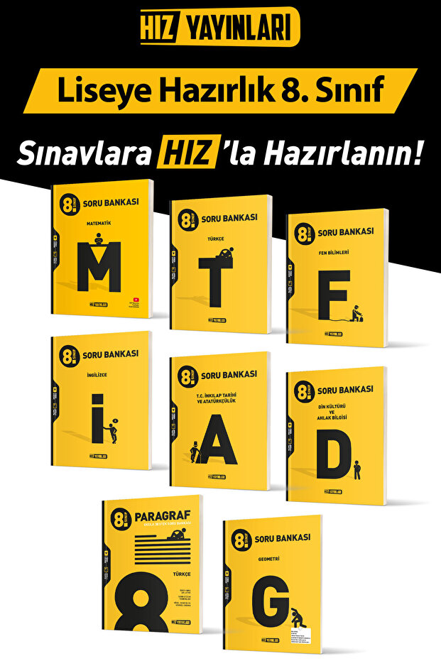 8.Sınıf Tüm Dersler Soru Bankası Seti 8 Kaynak 2025 Güncel Baskı - 2