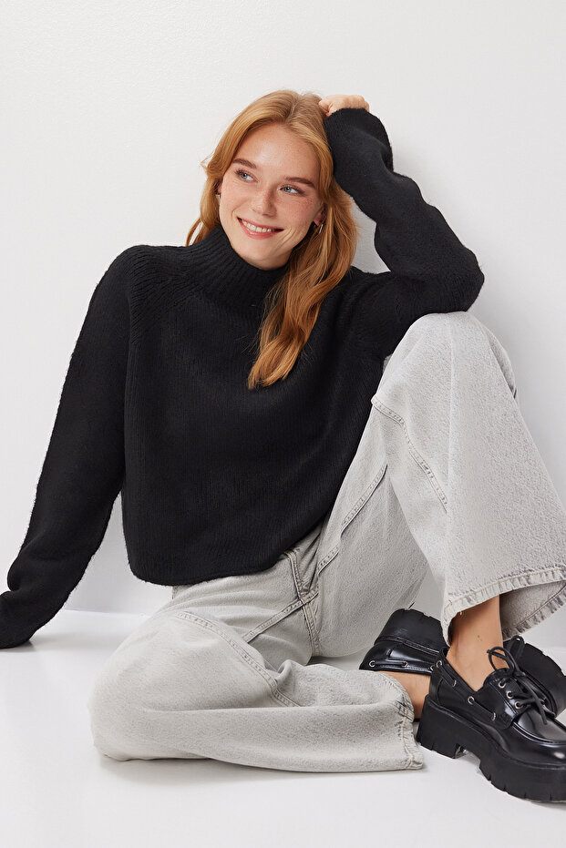Damen Bordeaux Basic Crop Strickpullover MX00266 - 1