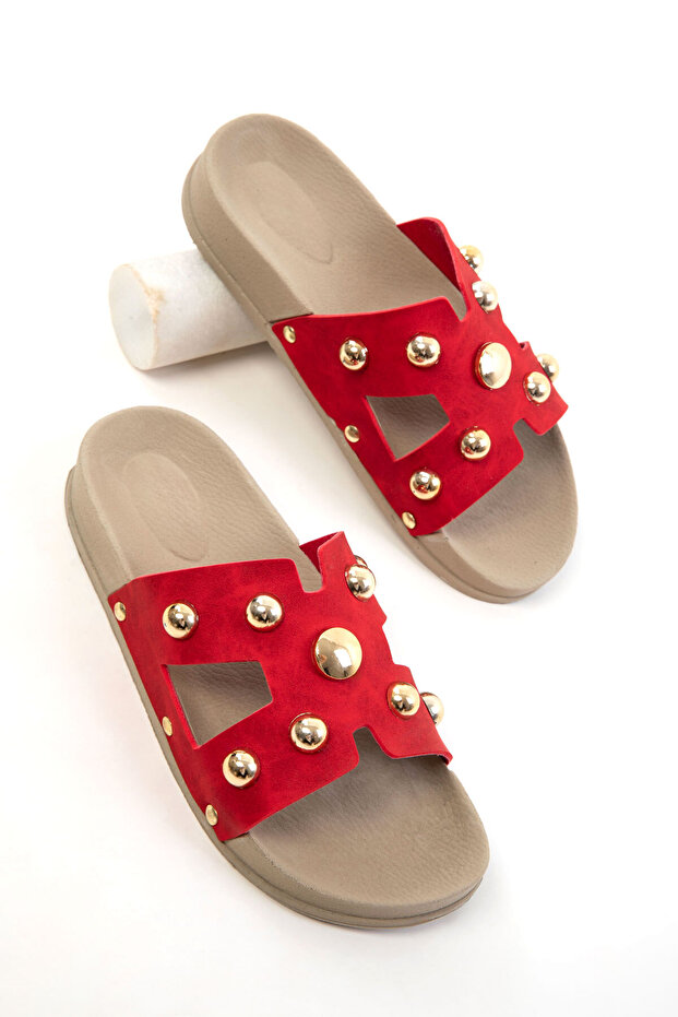 Papuci roșii pentru femei 20661 - 2