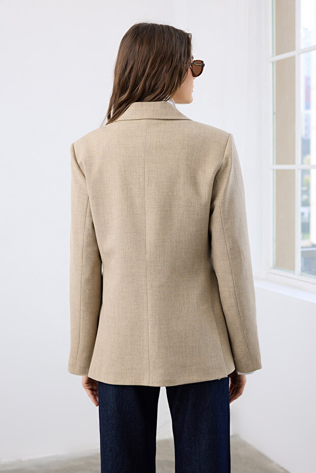 Vizon Melanj Regular Dokuma Blazer Ceket TWOAW26BC00009 - 6