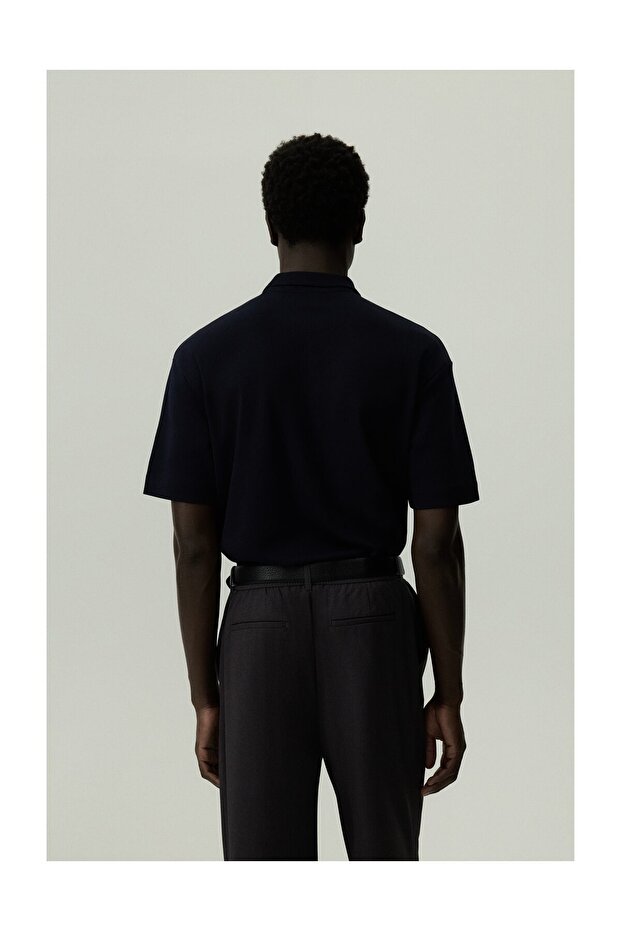 Man Basic Polo Shirt with Zip - 5