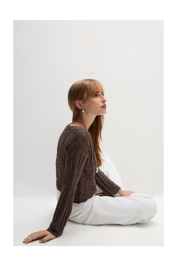Kobieta Sweter z dzianiny typu open knit - 5