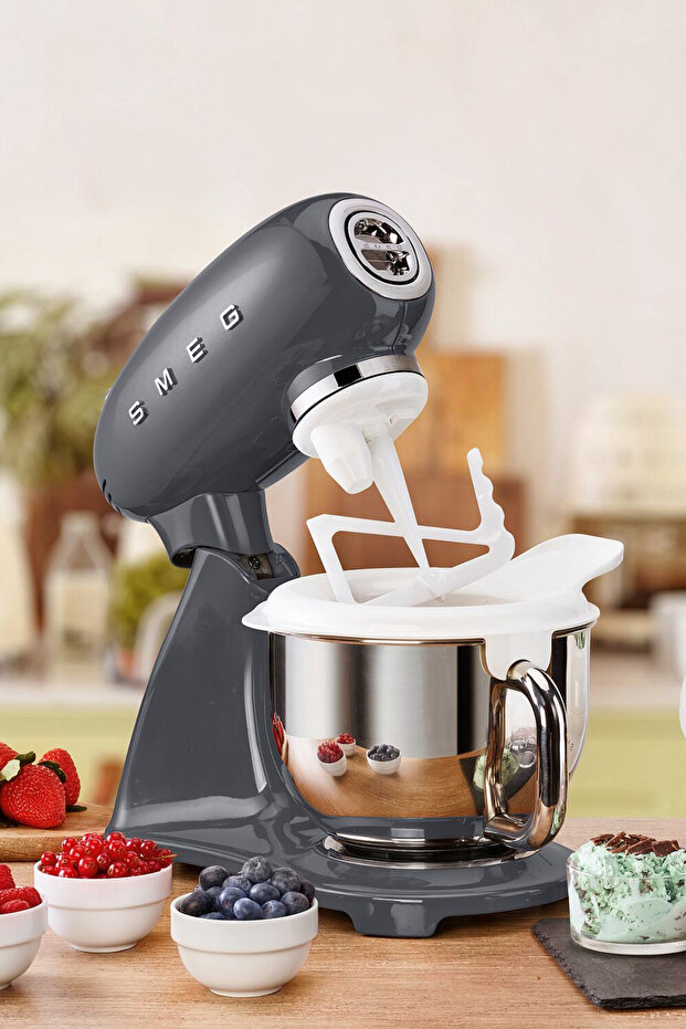 50's Style Retro 4.8 Litre Barut Grisi Stand Mikser Smf03greu - 1