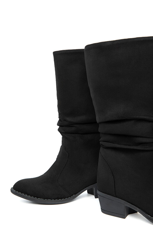 Siyah Süet Kadın Bot & Bootie 20886 - 3