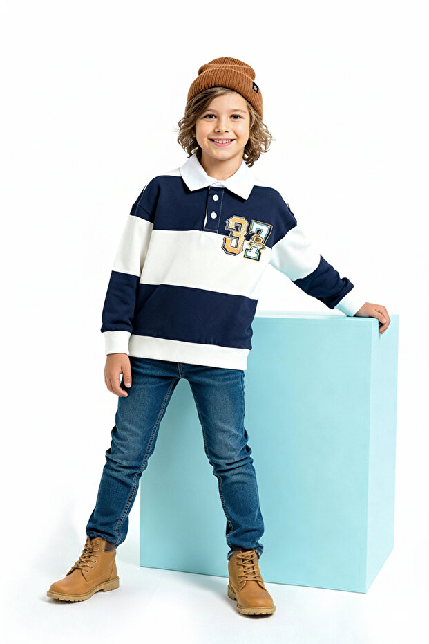 Ekru Baskılı Örme Sweatshirt TKDAW26SW00057 - 2