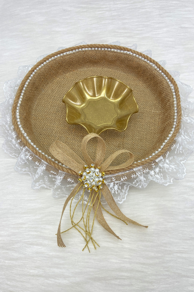 Henna Night Tray, Promise Engagement Wedding Bride Bachelorette Gift Decorative Wicker Brocade Jute