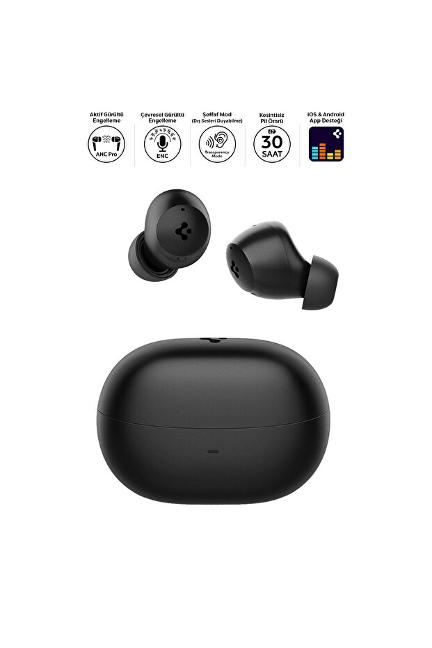 Audio TWS P10 Bluetooth Kablosuz Kulaklık ANC Pro Aktif Gürültü Engelleme 30 Saat Pil Siyah ASD07887 - 1